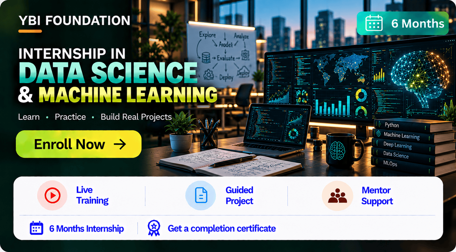 6 Months Data Science and Machine Learning Internship with Certificate